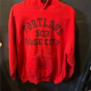 Men’s Three Layer Red Portland Trail Blazers 503 Rose City Hoodie Size Large